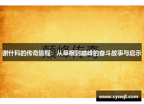 谢什科的传奇旅程：从草根到巅峰的奋斗故事与启示